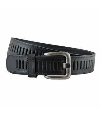 Houtkamp Unisex Geperforeerde Riem Leer - Zwart