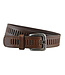Houtkamp Unisex Geperforeerde Riem Leer - Bruin