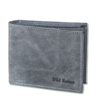 Wild Nature Leren Billfold Portemonnee Heren - Donker grijs
