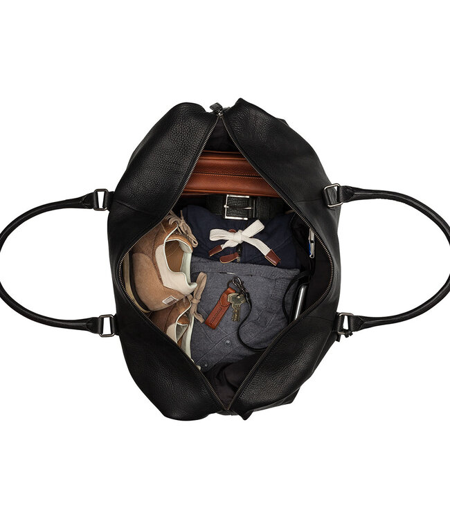 BURKELY Antique Avery Weekender Leren Weekendtas Unisex Reistas - Zwart