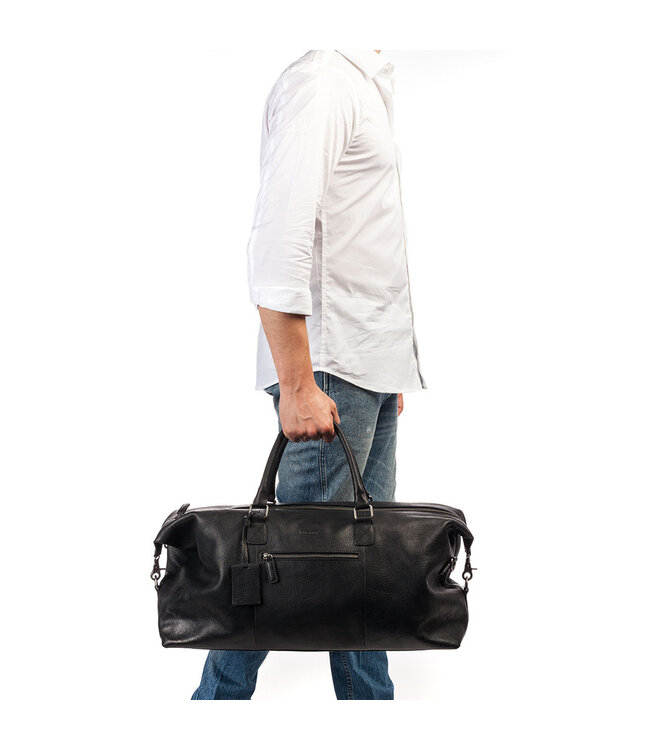 BURKELY Antique Avery Weekender Leren Weekendtas Unisex Reistas - Zwart