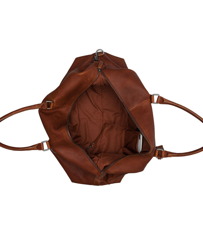 BURKELY Antique Avery Weekender Leren Weekendtas Unisex Reistas - Cognac