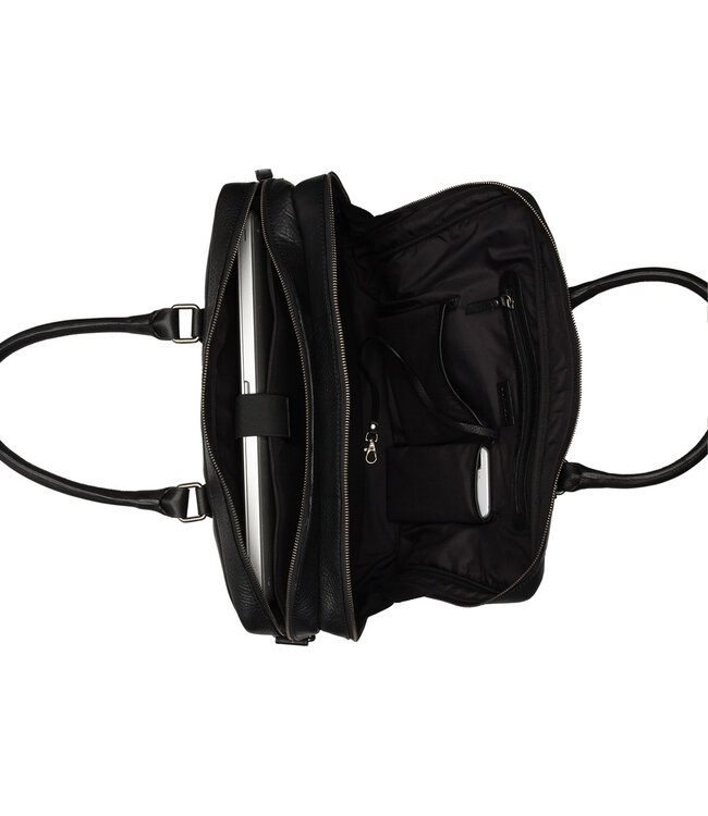 BURKELY Antique Avery Leren Unisex Laptop Tas - 15.6 inch - Zwart