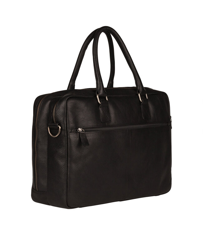 BURKELY Antique Avery Leren Unisex Laptop Tas - 15.6 inch - Zwart