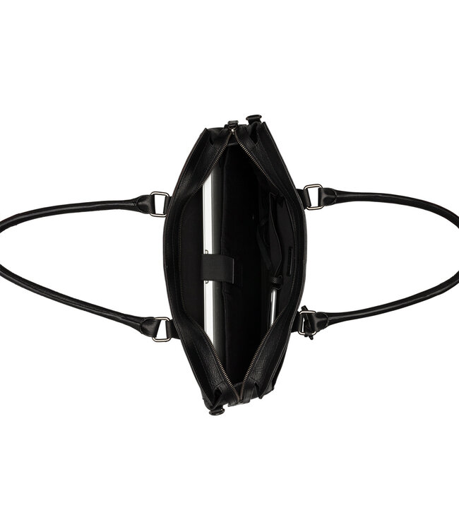 BURKELY Antique Avery Leren Dames  Laptoptas - Enkele Rits - 15.6 inch - Zwart