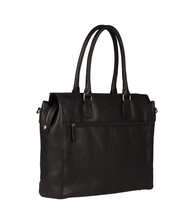 BURKELY Antique Avery Leren Dames  Laptoptas - Enkele Rits - 15.6 inch - Zwart