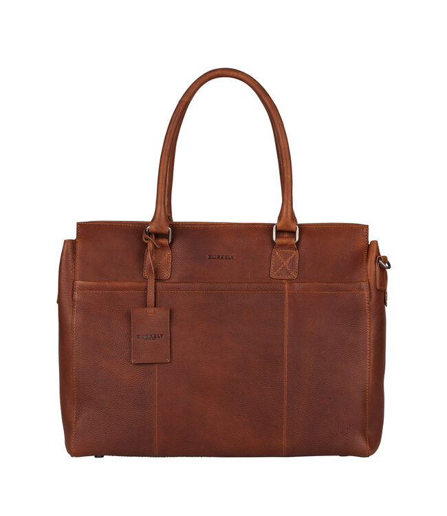 BURKELY Antique Avery Leren Dames  Laptoptas - Enkele Rits - 15.6 inch - Cognac