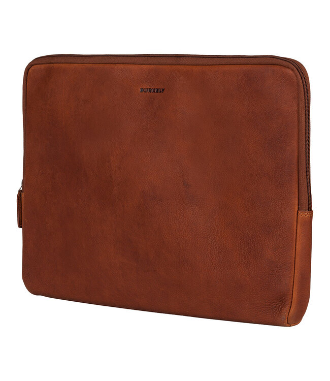 BURKELY Antique Avery Leren 15.6 inch Universele Laptophoes Sleeve -  Cognac