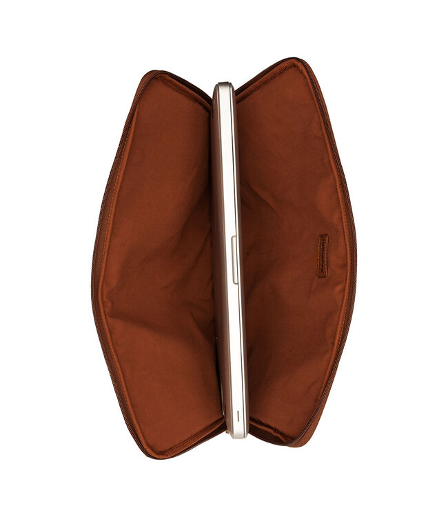 BURKELY Antique Avery Leren 15.6 inch Universele Laptophoes Sleeve -  Cognac