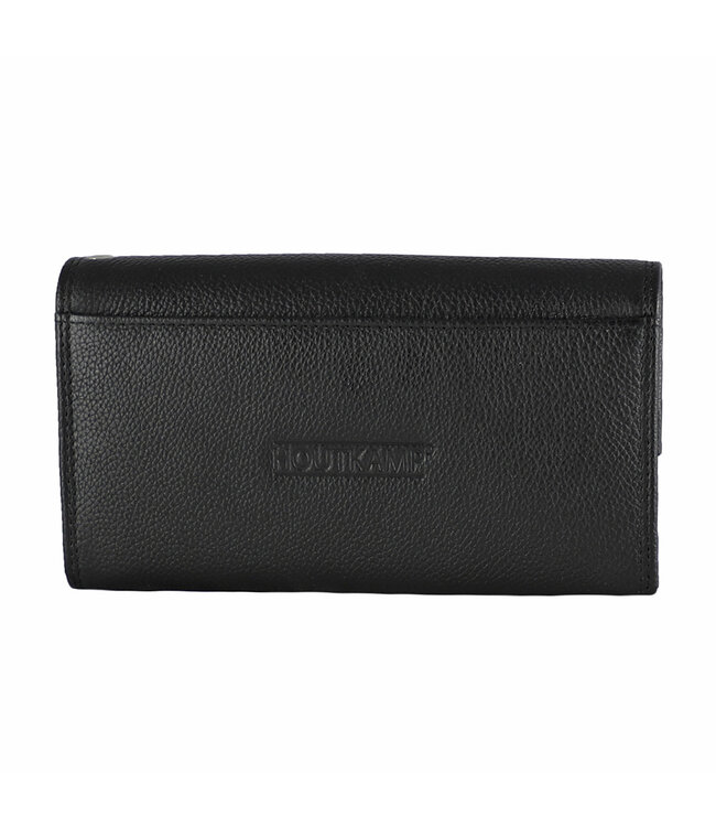 Houtkamp Leren Horeca Portemonnee - Kelnerbeurs - Stevig Ladderslot - Robuust Nappa Leer - Zwart