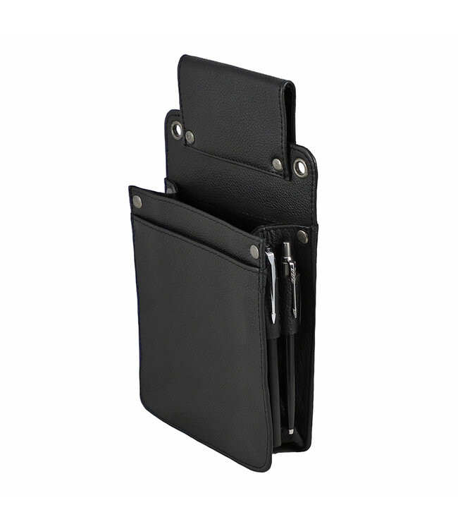 Houtkamp Leren Horeca Portemonnee Holster - Riem Holster voor Kelnerbeurs - Robuust Nappa Leer - Zwart