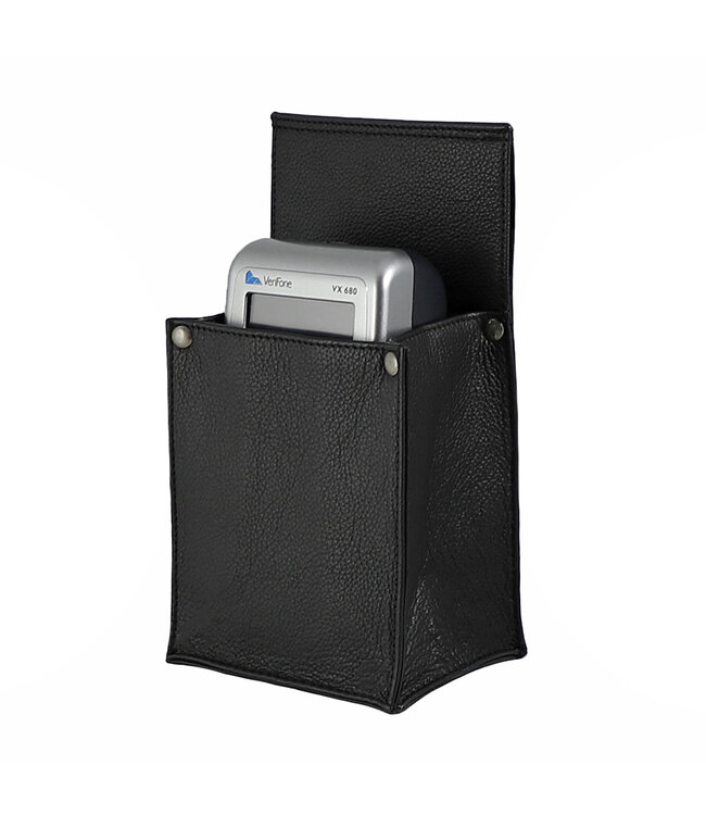 Houtkamp Leren Horeca Pinterminal Holster - Riem Holster voor mobiele Pinautomaat - Robuust Nappa Leer - Zwart