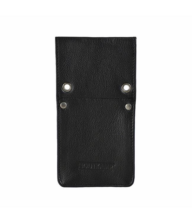 Houtkamp Leren Horeca Handterminal Holster - Riem Holster voor Handheld of Smartphone - Robuust Nappa Leer - Zwart