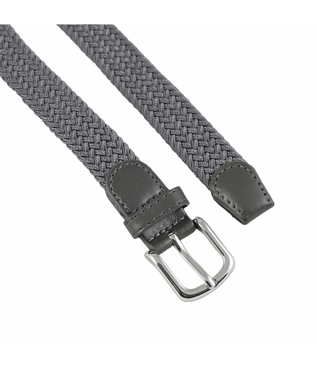 Houtkamp Smalle Elastische Dames Riem - Gevlochten Comfort Stretch Belt - 25 mm breed - Vrouwen Ceintuur - Grijs