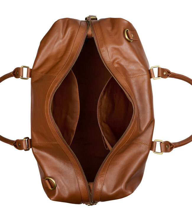 Bloomsbury Leren Weekendtas Unisex Reistas - Cognac