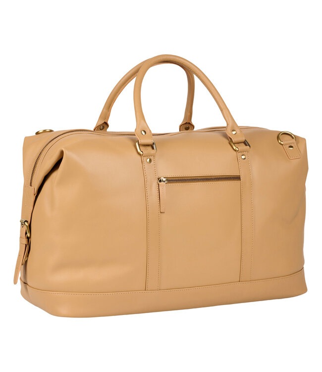 Bloomsbury Leren Weekendtas Unisex Reistas - Beige