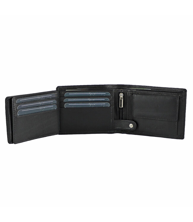 Houtkamp Leren Heren Portemonnee - Billfold - Nappa  Leer - Zwart