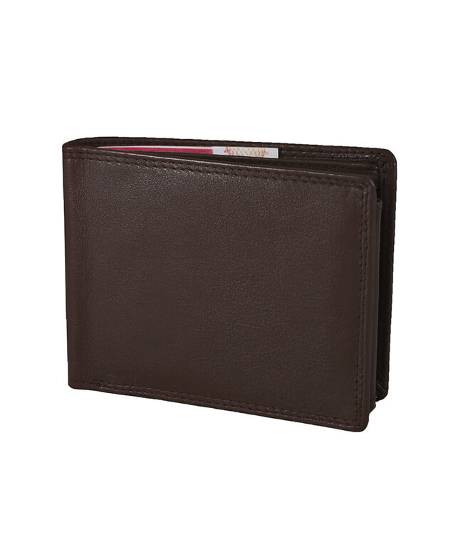 Houtkamp Leren Heren Portemonnee - Billfold - Nappa  Leer - Bruin