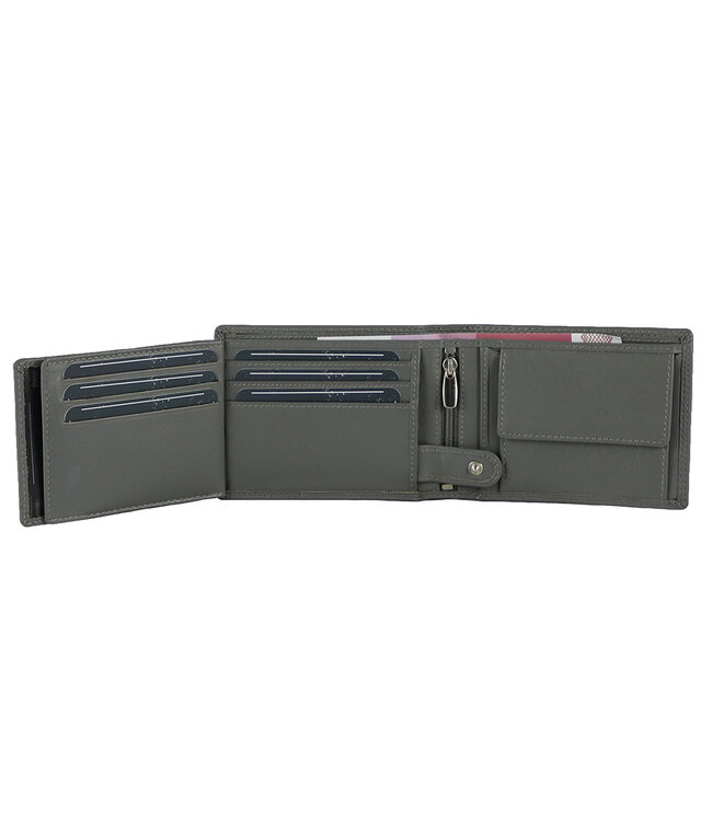 Houtkamp Leren Heren Portemonnee - Billfold - Nappa  Leer - Grijs