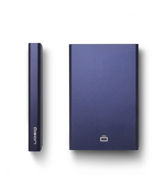 Ögon Designs Slider Pasjeshouder - 6 pasjes - Aluminium Creditcardhouder - RFID Anti-Skim - Navy Blauw