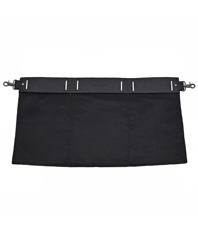 Houtkamp Leren Horeca Schort - Korte Sloof voor bevestiging aan Riem - Robuust Nappa Leer - Zwart