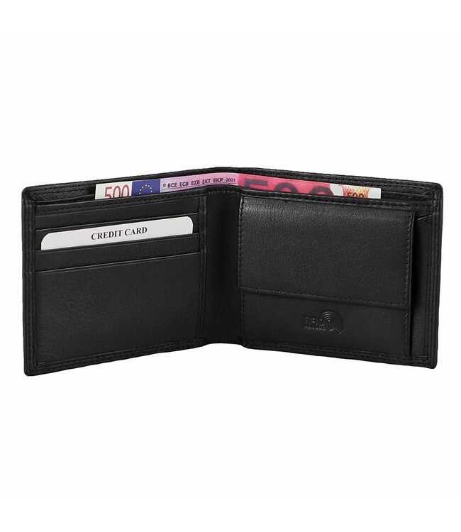 Landley Leren Heren Portemonnee Billfold - Compact Model - Formaat S - RFID - Soepel Nappa Leer - Zwart