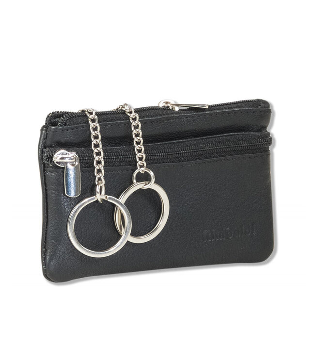Rimbaldi Leren Sleuteletui met 2 Ringen - Sleuteltasje voor Autosleutels - Leer - Zwart