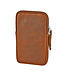 Landley Compact Leren Dames Telefoontasje - Antique Vintage Pull-up Leer - Cognac