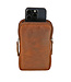 Landley Compact Leren Dames Telefoontasje - Antique Vintage Pull-up Leer - Cognac