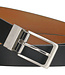 DD Exclusive Draaibare Leren Unisex Riem - Reversible Belt - Dames en Heren - Echt Leer - Zwart en Cognac