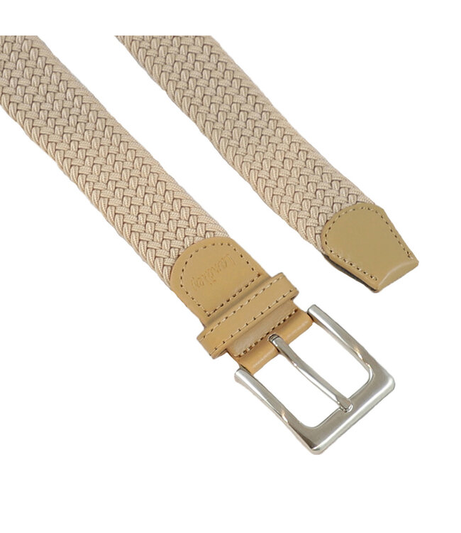 Landley Elastische Riem met Gevlochten Stretch Elastiek – Dames / Heren - Beige