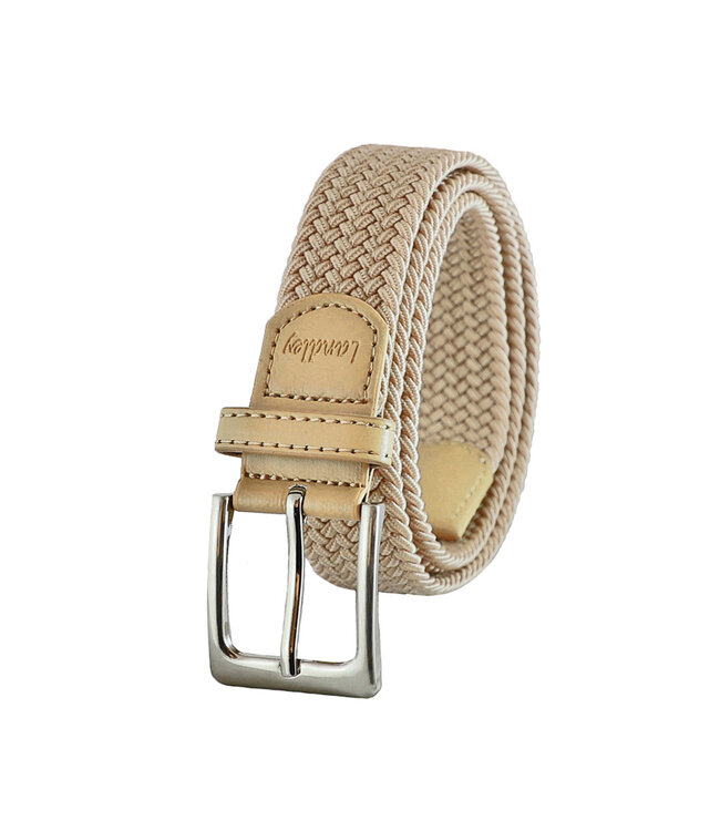 Landley Elastische Riem met Gevlochten Stretch Elastiek – Dames / Heren - Beige