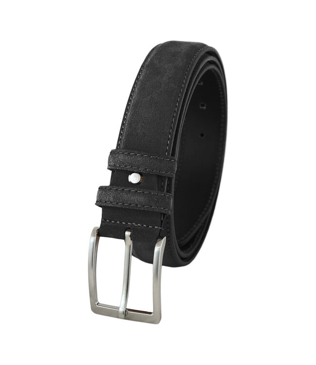 Landley Suède Leren Heren Riem - Pantalon Riem Leer - Broekriem Mannen - Zwart