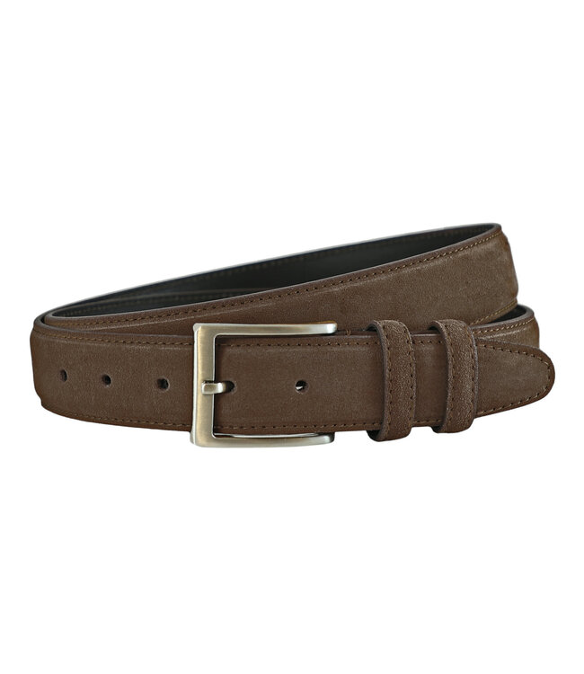 Landley Suède Leren Heren Riem - Pantalon Riem Leer - Broekriem Mannen - Bruin