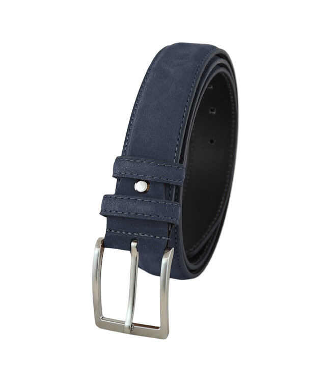 Landley Suède Leren Heren Riem - Pantalon Riem Leer - Broekriem Mannen - Blauw