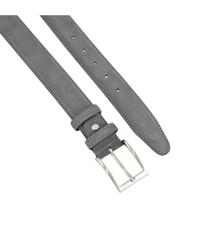 Landley Suède Leren Heren Riem - Pantalon Riem Leer - Broekriem Mannen - Grijs
