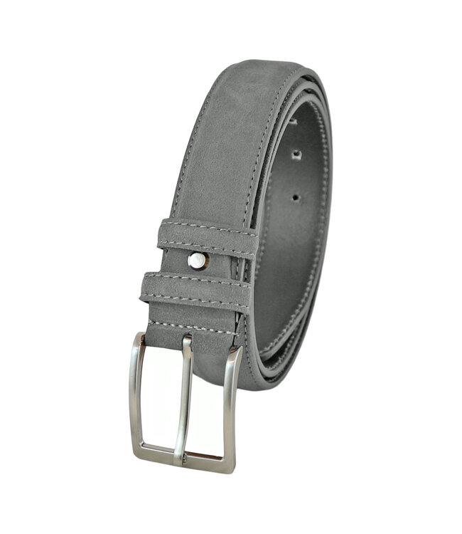 Landley Suède Leren Heren Riem - Pantalon Riem Leer - Broekriem Mannen - Grijs