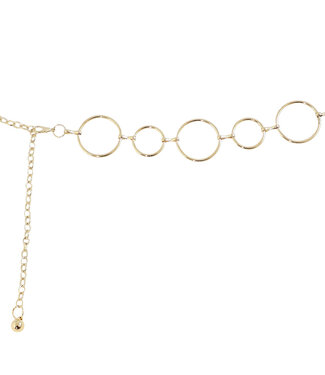 Landley Dames Gouden Ringen Kettingriem - Vrouwen Tailleriem Verstelbaar - One Size - Riem Goud