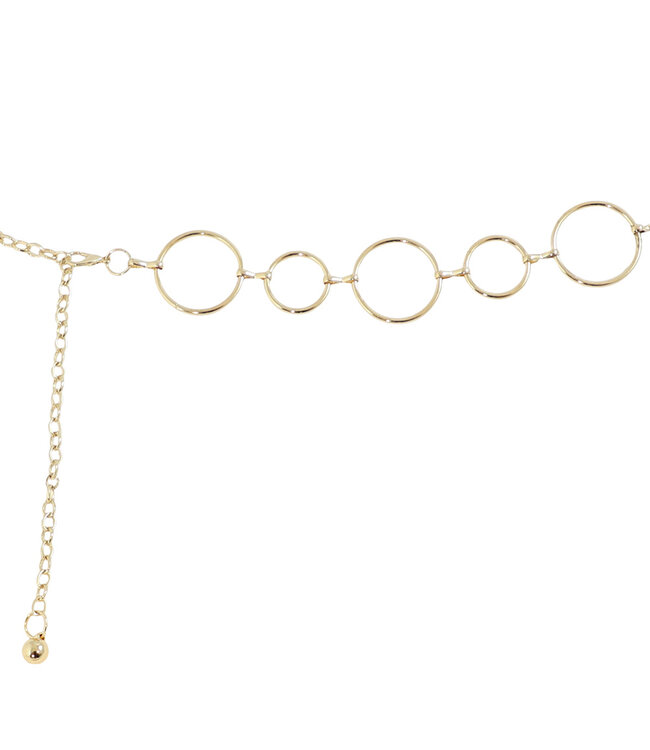 Landley Dames Gouden Ringen Kettingriem - Vrouwen Tailleriem Verstelbaar - One Size - Riem Goud