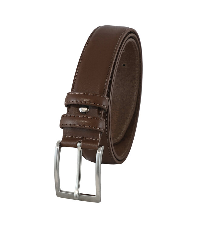 Landley Leren Bruine Heren Pantalon Riem - Nette Broekriem - Volnerf Leer - 3.5 cm Breed - Bruin