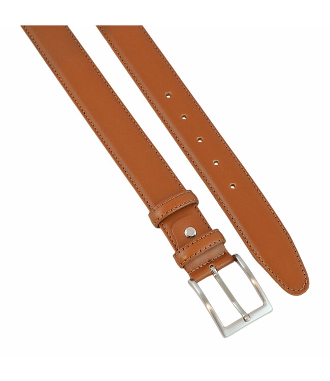 Landley Leren Cognac Heren Pantalon Riem - Nette Broekriem - Volnerf Leer - 3.5 cm Breed - Cognac