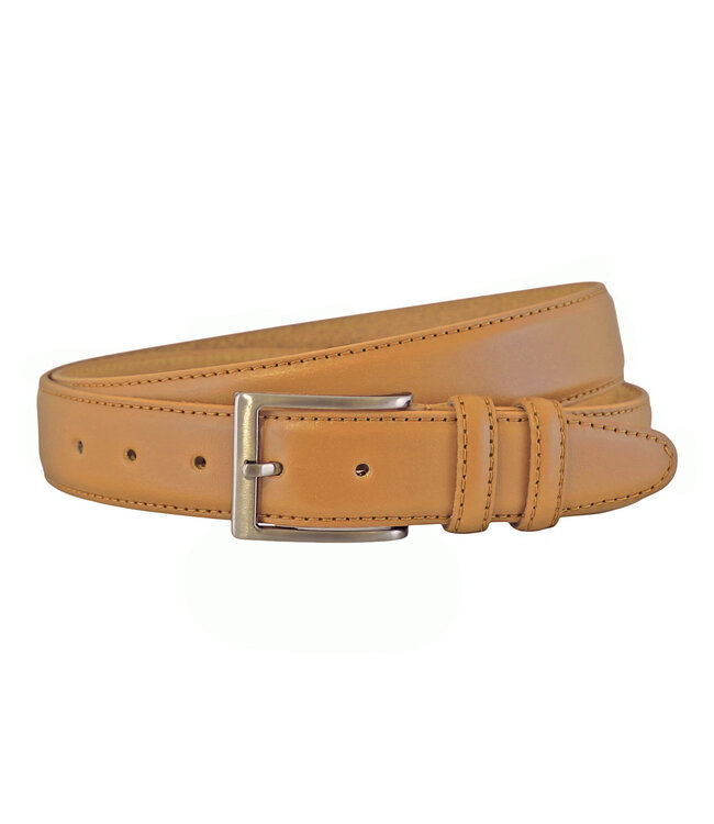 Landley Leren Camel Heren Pantalon Riem - Nette Broekriem - Volnerf Leer - 3.5 cm Breed - Camel