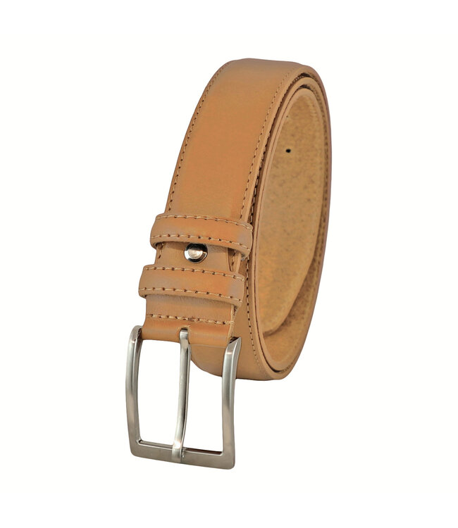 Landley Leren Camel Heren Pantalon Riem - Nette Broekriem - Volnerf Leer - 3.5 cm Breed - Camel