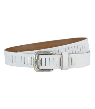 Landley Unisex Geperforeerde Gleufjes Riem Smal Wit