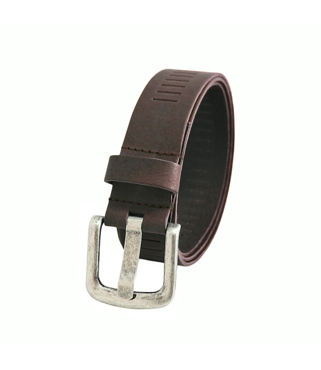 Landley Leren Geperforeerde Sleufjes Riem voor Dames en Heren - Breedte 4 cm - Unisex Ceintuur - Echt Leer - Bruin