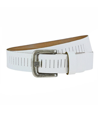 Landley Geperforeerde Sleufjes Riem - 4 cm - Wit