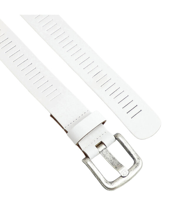 Landley Leren Geperforeerde Riemen Voordeelset - Duopack met 2 riemen - Breedte 4 cm - Dames en Heren - Echt Leer - Zwart en Wit