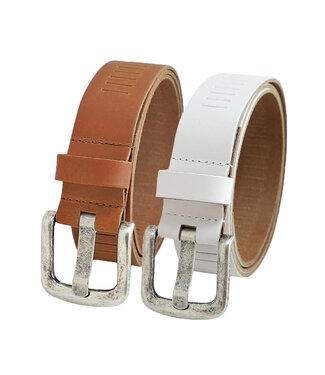 Landley Geperforeerde Riemen Duopack - Cognac en Wit