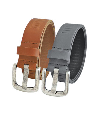 Landley Geperforeerde Riemen Duopack - Cognac en Grijs