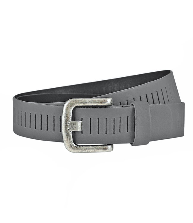 Landley Leren Geperforeerde Riemen Voordeelset - Duopack met 2 riemen - Breedte 4 cm - Dames en Heren - Echt Leer - Grijs en Wit